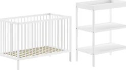 Vipack Babymöbel-Set »Dino ist das ideale Start Set für Ihr Kind aus massiver Buche« 2 Stk. tlg. Babybett u. Wickelregal inkl., wahlweise in 3 Farben erhältlich