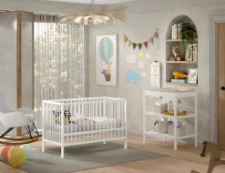 Vipack Babymöbel-Set »Dino ist das ideale Start Set für Ihr Kind aus massiver Buche« 2 Stk. tlg. Babybett u. Wickelregal inkl., wahlweise in 3 Farben erhältlich