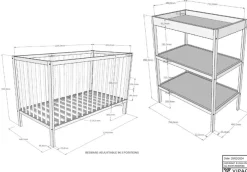 Vipack Babymöbel-Set »Dino ist das ideale Start Set für Ihr Kind aus massiver Buche« 2 Stk. tlg. Babybett u. Wickelregal inkl., wahlweise in 3 Farben erhältlich