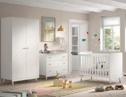 Vipack Babymöbel-Set Made in Europe,4- tlg. bietet alles für Ihr Kinderzimmer, Ausf. satin weiß lackiert