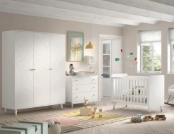 Vipack Babymöbel-Set Made in Europe,4- tlg. bietet alles für Ihr Kinderzimmer, Ausf. satin weiß lackiert