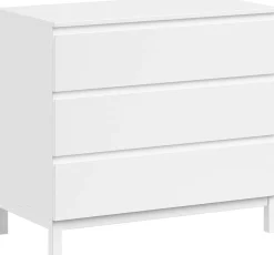 Vipack Babymöbel-Set »Set best. aus Babybett 60/120, Kommode 3 Schubladen und Wickelaufsatz« 3 Stk. tlg. in gradlinigem Design, pflegeleichte lackierte Oberfläche in Weiß