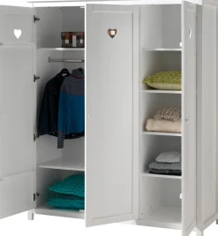 Vipack Babyzimmer-Komplettset »Amori 4-tlg. mit Herz-Ornamenten, MDF/Massiv weiß lackiert« 4 Stk. tlg.