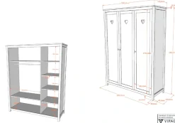 Vipack Babyzimmer-Komplettset »Amori 4-tlg. mit Herz-Ornamenten, MDF/Massiv weiß lackiert« 4 Stk. tlg.