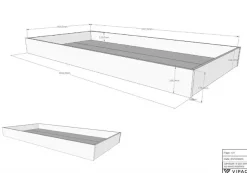 Vipack Bettschubkasten Made in Europe,mit Rollenführung, 90x90cm, auch als Stauraum nutzbar, Eiche geölt