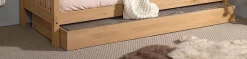 Vipack Bettschubkasten Made in Europe,mit Rollenführung, 90x90cm, auch als Stauraum nutzbar, Eiche geölt