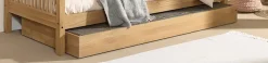 Vipack Bettschubkasten Made in Europe,mit Rollenführung, 90x90cm, auch als Stauraum nutzbar, Eiche geölt