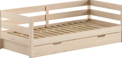 Vipack Daybett »Margrit mit Bettschublade, in zeitlosem Design, universell einsetzbar« Liegefläche 90 x 200 cm, inkl. Rolllattenrost und seitlichem Umbau,stabiles Massivholzbett, wahlweise in 2 Farben erhältlich