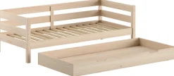 Vipack Daybett »Margrit mit Bettschublade, in zeitlosem Design, universell einsetzbar« Liegefläche 90 x 200 cm, inkl. Rolllattenrost und seitlichem Umbau,stabiles Massivholzbett, wahlweise in 2 Farben erhältlich