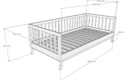 Vipack Daybett »Sesan, mit Sprossenumrandung in zeitlosem Design« (B/H/T ca. 205x70x95,7cm) inkl. Rolllattenrost,universell einsetzbar, wahlweise zwei Ausführungen