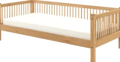 Vipack Einzelbett »Forrest 90/200 aus massiver Eiche, Oberfläche geölt, stabil gebaut« B/H/T ca. 207,5x68x97,5cm, inkl. Massivholz Rolllattenrost,aus massiver Eiche geölt, LF 90x200 cm, wahlweise mit Bettschublade