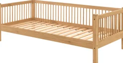 Vipack Einzelbett »Forrest 90/200 aus massiver Eiche, Oberfläche geölt, stabil gebaut« B/H/T ca. 207,5x68x97,5cm, inkl. Massivholz Rolllattenrost,aus massiver Eiche geölt, LF 90x200 cm, wahlweise mit Bettschublade