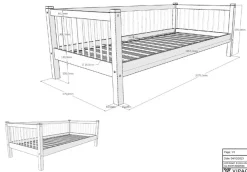 Vipack Einzelbett »Forrest 90/200 aus massiver Eiche, Oberfläche geölt, stabil gebaut« B/H/T ca. 207,5x68x97,5cm, inkl. Massivholz Rolllattenrost,aus massiver Eiche geölt, LF 90x200 cm, wahlweise mit Bettschublade