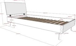 Vipack Einzelbett »Forrest, mit oder ohne Polsterkopfteil, in modernem Design« Liegefläche 90x200 cm inkl. Massivholz Rolllattenrost,wahlweise in Buche oder Eiche massiv, Lieferung ohne Matratze
