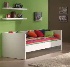 Vipack Einzelbett Made in Europe,mit gradliniger Optik und Liegefläche 90x200 cm, Weiß lackiert
