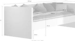 Vipack Einzelbett Made in Europe,mit gradliniger Optik und Liegefläche 90x200 cm, Weiß lackiert