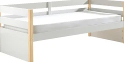 Vipack Einzelbett »Magrit, Kojenbett mit seitlichem Umbau, Liegefläche 90 x 200cm« B/H/T ca. 211,2x76,6x97,8cm, Pfosten massiv, Umbau MDF weiß lackiert,universell einsetzbar, wahlweise mit und ohne Bettschublade