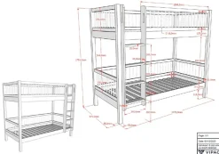 Vipack Etagenbett »Buche massiv weiß, Made in Europe, langlebige Qualität« B/H/T ca. 208x176x98cm, Schublade+unterer Rausfallschutz optional,2 Lattenroste, wahlweise mit oder ohne Bettschublade und Absturzschutz