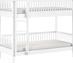 Vipack Etagenbett »Buche massiv weiß, Made in Europe, langlebige Qualität« B/H/T ca. 208x176x98cm, inkl. Leiter, Absturzschutz oben umlaufend,2 Lattenroste, wahlweise mit oder ohne Bettschublade