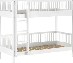 Vipack Etagenbett »Buche massiv weiß, Made in Europe, langlebige Qualität« B/H/T ca. 208x176x98cm, inkl. Leiter, Absturzschutz oben umlaufend,2 Lattenroste, wahlweise mit oder ohne Bettschublade