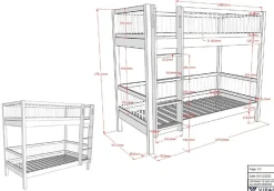 Vipack Etagenbett »Buche massiv weiß, Made in Europe, langlebige Qualität« B/H/T ca. 208x176x98cm, inkl. Leiter, Absturzschutz oben umlaufend,2 Lattenroste, wahlweise mit oder ohne Bettschublade