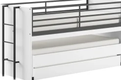 Vipack Etagenbett »praktisches Etagenbett mit viel Funktion, 2 Dekore zur Wahl« B/H/T ca. 219x114x98cm, Metall Leiter und Absturzschutz in schwarz,für kleine Räume, 2 Liegefl., Bettschublade, inkl. Schreibtisch