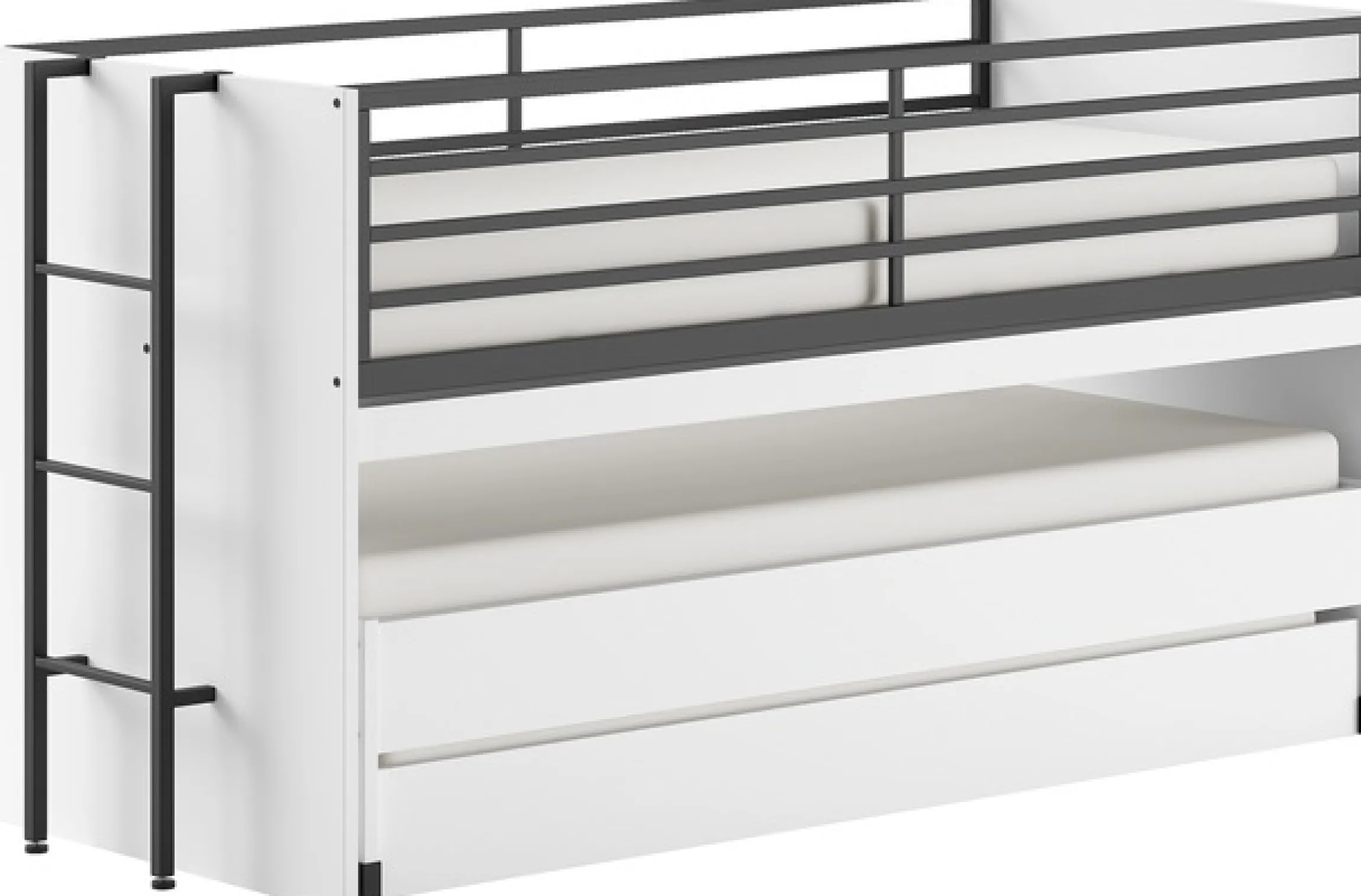 Vipack Etagenbett »praktisches Etagenbett mit viel Funktion, 2 Dekore zur Wahl« B/H/T ca. 219x114x98cm, Metall Leiter und Absturzschutz in schwarz,für kleine Räume, 2 Liegefl., Bettschublade, inkl. Schreibtisch