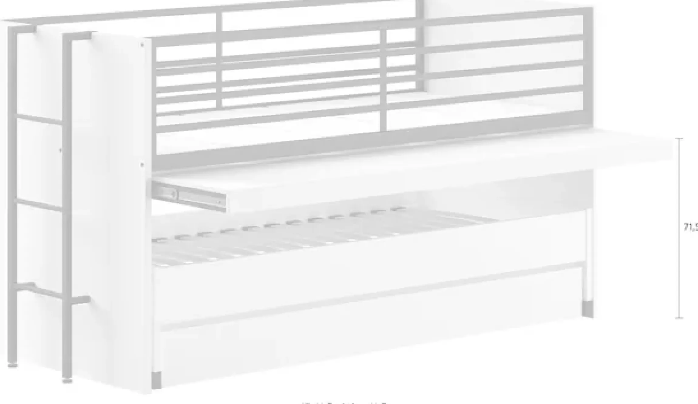 Vipack Etagenbett »praktisches Etagenbett mit viel Funktion, 2 Dekore zur Wahl« B/H/T ca. 219x114x98cm, Metall Leiter und Absturzschutz in schwarz,für kleine Räume, 2 Liegefl., Bettschublade, inkl. Schreibtisch