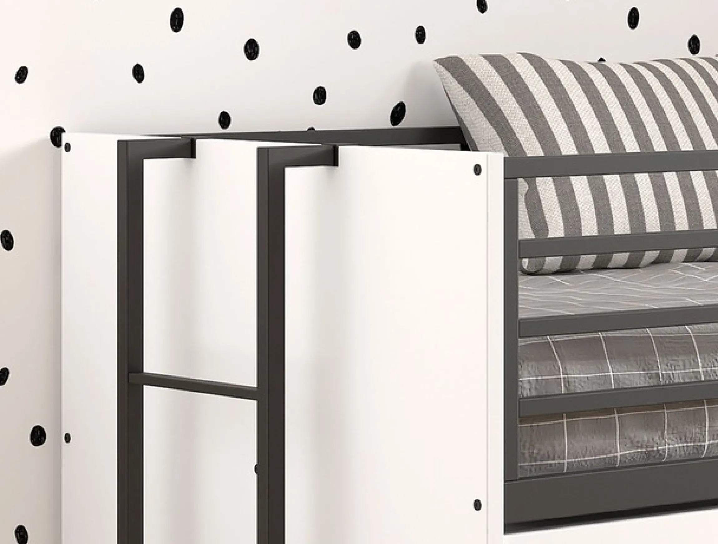 Vipack Etagenbett »praktisches Etagenbett mit viel Funktion, 2 Dekore zur Wahl« B/H/T ca. 219x114x98cm, Metall Leiter und Absturzschutz in schwarz,für kleine Räume, 2 Liegefl., Bettschublade, inkl. Schreibtisch