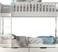 Vipack Etagenbett »Scott, Kiefer massiv, stabil gebaut, Made in Europe, Landhaus-Optik« B/H/T ca. 208x175x105cm, inkl. Rolllattenroste, Leiter, Absturzschutz,wahlweise mit 2 kleinen oder 1 großen Bettschublade auf Rollen