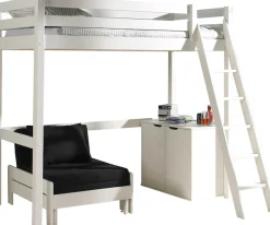Vipack Hochbett Made in Europe,Hochbett mit 90 x 200 cm Liegefläche, ausziehbarer Schlafsessel