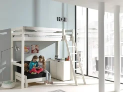 Vipack Hochbett Made in Europe,Hochbett mit 90 x 200 cm Liegefläche, ausziehbarer Schlafsessel