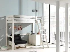 Vipack Hochbett Made in Europe,Hochbett mit 90 x 200 cm Liegefläche, ausziehbarer Schlafsessel
