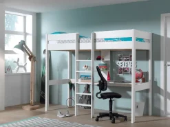 Vipack Hochbett »Pino« Made in Europe,mit Schreibplatte und Regal