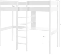 Vipack Hochbett »Pino« Made in Europe,mit Schreibplatte und Regal