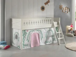 Vipack Hochbett »Scott« Made in Europe,mit schräger Leiter, LF 90x200 cm, Vorhang, Tunnel, 4 Designs