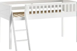 Vipack Hochbett »Scott« Made in Europe,m. Rollrost, LF 90x200 cm, Kiefer weiß lackiert, mit oder ohne Rutsche