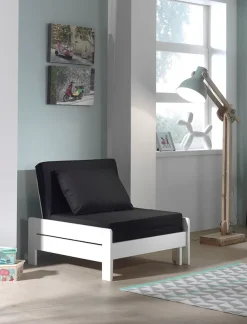 Vipack Jugendbett »Pino, Sessel mit Auszugfunktion und Auflage« B/H/T ca. 80x68x85/206cm, mit Lattenrost, wahlweise 2 Farben,universell einsetzbar und ausziehbar zum Gästebett