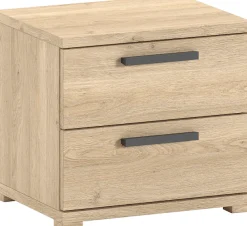 Vipack Jugendzimmer-Set »SAM - Bett, Nachtkonsole, Kleiderschrank 2-trg., gradliniges Design« Schubladen auf Metallauszug, Kleiderschrank 2-trg. mit viel Stauraum, 3 tlg. tlg.