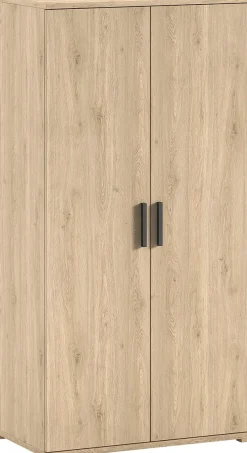 Vipack Jugendzimmer-Set »SAM - Bett, Nachtkonsole, Kleiderschrank 2-trg., gradliniges Design« Schubladen auf Metallauszug, Kleiderschrank 2-trg. mit viel Stauraum, 3 tlg. tlg.