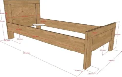 Vipack Jugendzimmer-Set »SAM - Bett, Nachtkonsole, Kleiderschrank 2-trg., gradliniges Design« Schubladen auf Metallauszug, Kleiderschrank 2-trg. mit viel Stauraum, 3 tlg. tlg.