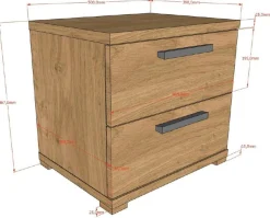 Vipack Jugendzimmer-Set »SAM - Bett, Nachtkonsole, Kleiderschrank 2-trg., gradliniges Design« Schubladen auf Metallauszug, Kleiderschrank 2-trg. mit viel Stauraum, 3 tlg. tlg.