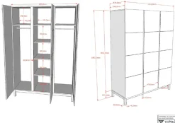 Vipack Jugendzimmer-Set »Set best. aus Einzelbett 90/200, Nachtkonsole, Kleiderschrank 3-trg.« 3 Stk. tlg. in gradlinigem Design, pflegeleichte lackierte Oberfläche in Weiß