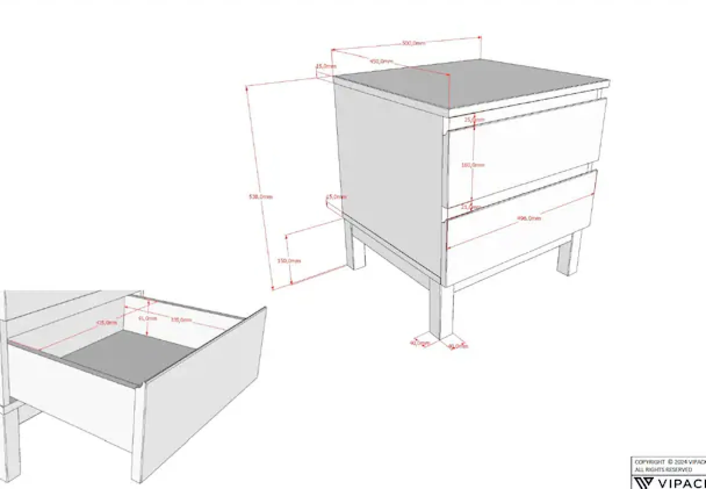 Vipack Jugendzimmer-Set »Set best. aus Einzelbett 90/200, Nachtkonsole, Kleiderschrank 3-trg.« 3 Stk. tlg. in gradlinigem Design, pflegeleichte lackierte Oberfläche in Weiß