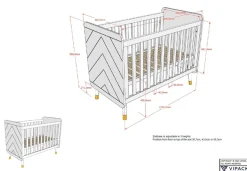 Vipack Kinderbett »Billy, Babybett 60/120 cm, 3-fach verstellbarer Lattenrost« B/H/T ca. 123,6x96x68cm, hochwertig verarbeitet, moderne Optik,Ausf. MDF lackiert, wahlweise 3 Farben