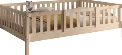 Vipack Kinderbett »Dallas, massiv Bett, Rausfallschutz, umbaubar vom Boden- zum Daybett« inkl. Rolllattenrost und Sprossenumrandung, 90 oder 140x200 cm breit,stabil und standfest gebaut, wahlweise Kiefer massiv natur oder weiß