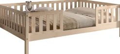 Vipack Kinderbett »Dallas, massiv Bett, Rausfallschutz, umbaubar vom Boden- zum Daybett« inkl. Rolllattenrost und Sprossenumrandung, 90 oder 140x200 cm breit,stabil und standfest gebaut, wahlweise Kiefer massiv natur oder weiß