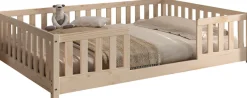 Vipack Kinderbett »Dallas, massiv Bett, Rausfallschutz, umbaubar vom Boden- zum Daybett« inkl. Rolllattenrost und Sprossenumrandung, 90 oder 140x200 cm breit,stabil und standfest gebaut, wahlweise Kiefer massiv natur oder weiß