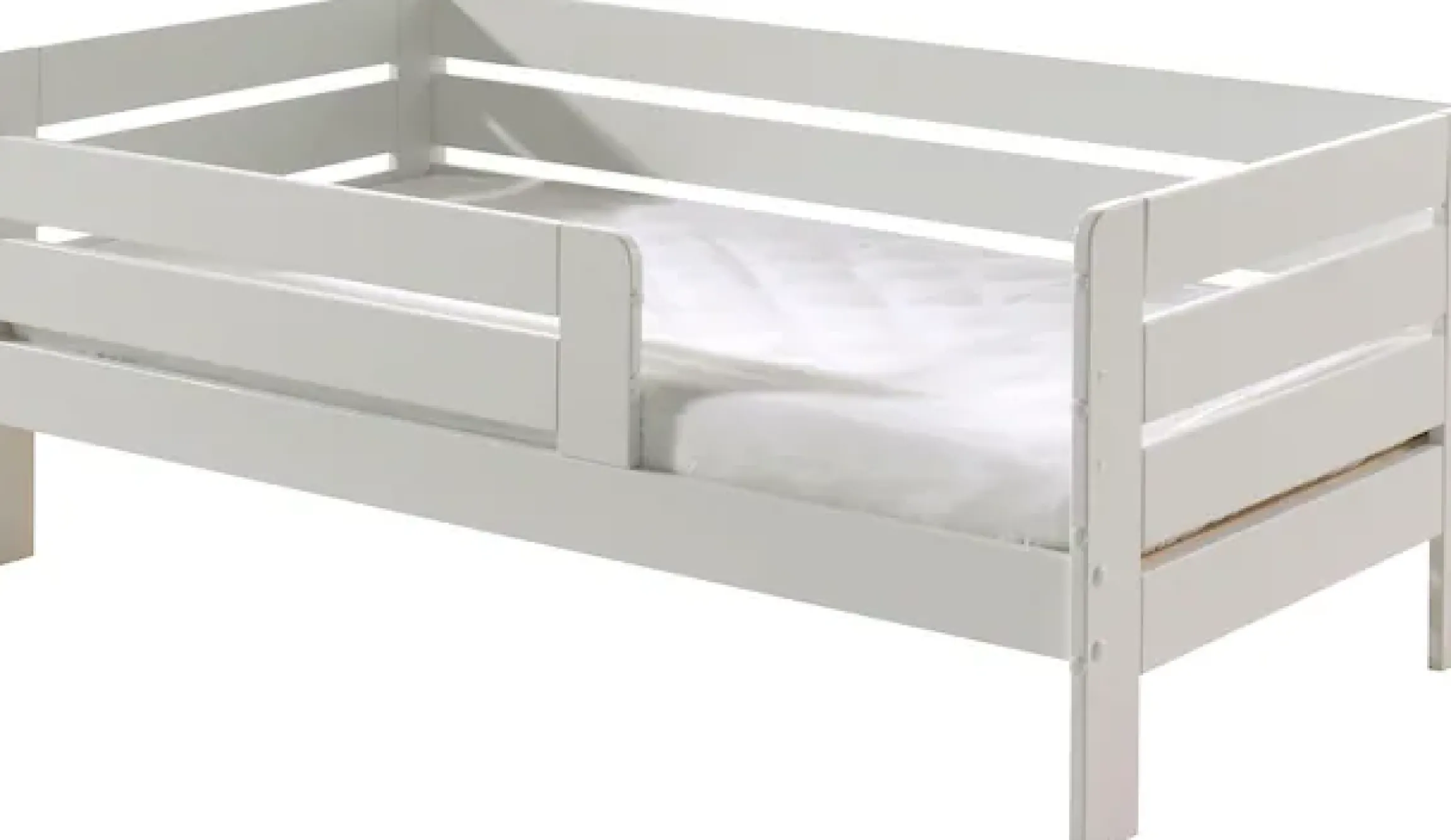 Vipack Kinderbett »Junior, Kiefermassiv mit umlaufendem Absturzschutz und Rolllattenrost« B/H/T ca. 143,6x56x70cm, mit niedrigem Betteinstieg,wahlweise in 2 Farben, mit oder ohne Schublade