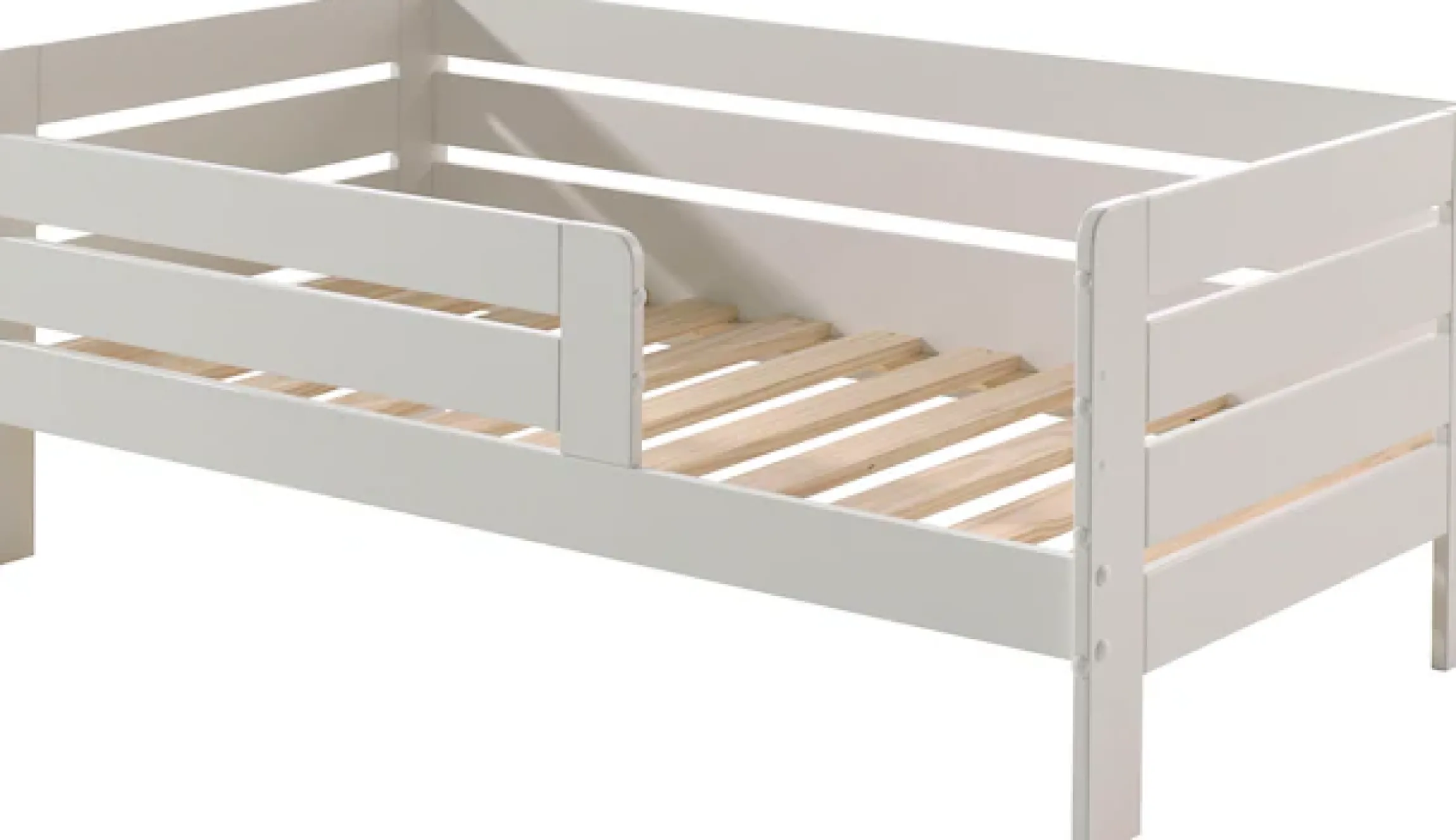 Vipack Kinderbett »Junior, Kiefermassiv mit umlaufendem Absturzschutz und Rolllattenrost« B/H/T ca. 143,6x56x70cm, mit niedrigem Betteinstieg,wahlweise in 2 Farben, mit oder ohne Schublade